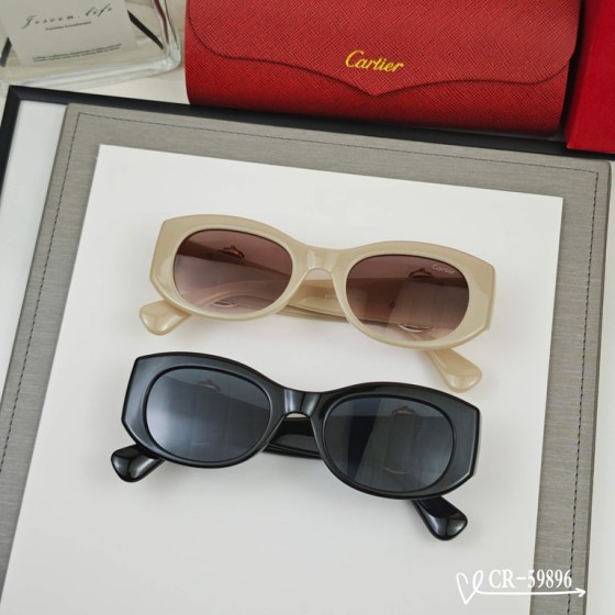 Cartier Cat-Eye Sunglasses (Beige/Black)